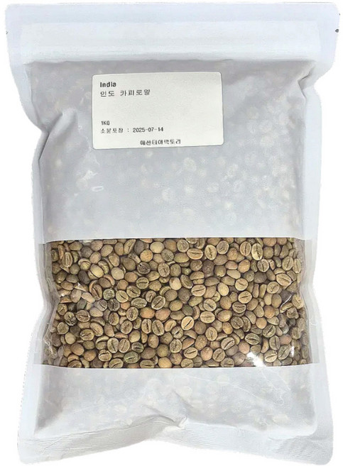신선한 인도 카피로얄 AA 커피 생두 1kg, 1개