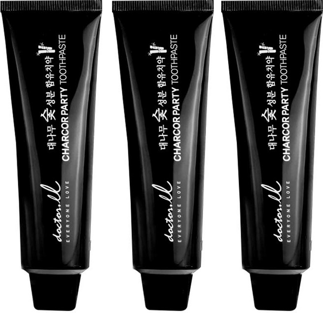 닥터이엘 차코르파티 숯 치약 120g 3개 (구취제거 잇몸마사지)