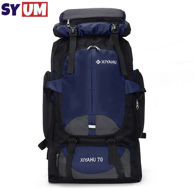 SYUM 등산가방 70L 대용량 방수 등산배낭 아웃도어 남녀 등산 가방 트래킹 캠핑, 파란색