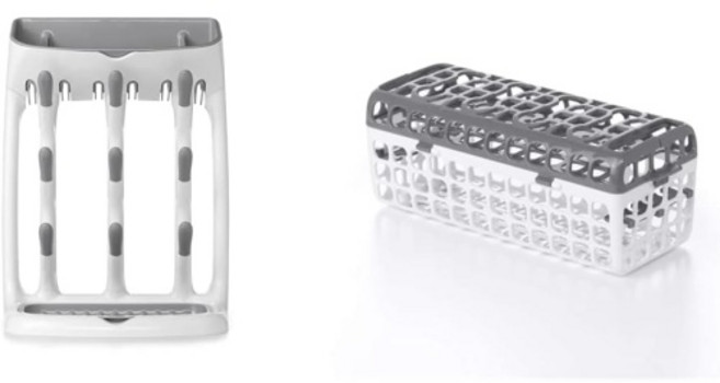 OXO Tot 공간 절약 건조대 + 주방용 식기세척기 바구니, Drying Rack +