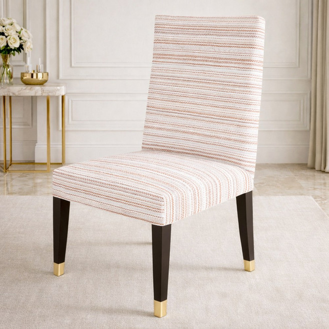 윈디엘 식탁의자 등받이 좌판 커버 일체형 패브릭 커버, 브라운, 1개