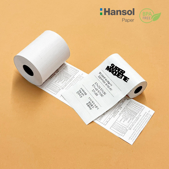 수퍼마케트 포스용지 감열지 57x30 휴대용 단말기 배달용 용지 약관, 40롤