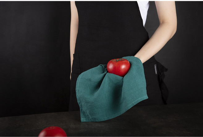 고급 린넨 100% 크리스마스 냅킨 테이블매트 키친크로스 메종드오딜 2개, 포레스트그린