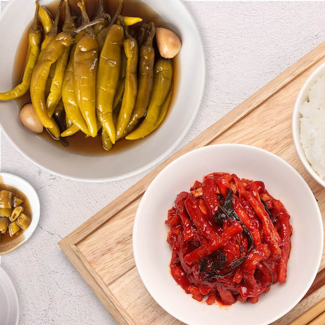 [마녀바스켓] 밥반찬 밥도둑 무말랭이1kg+간장고추1kg*, 1세트, 1kg