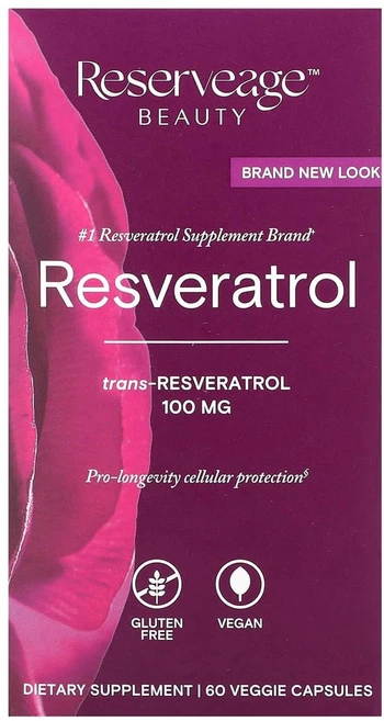 리저브에이지 레스베라트롤 100mg 셀룰러 에이지 디파잉 포뮬러 베지 캡슐, 1개, 60정 - 쿠팡