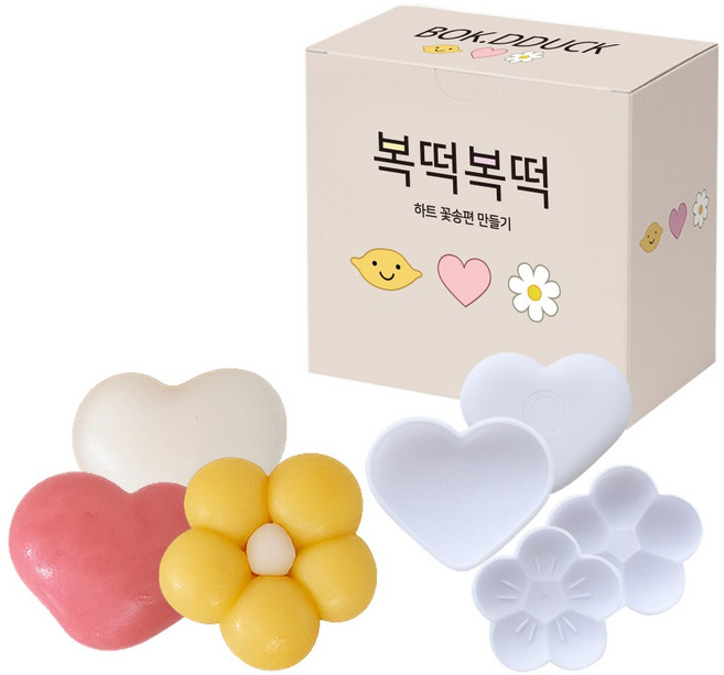 복떡복떡 하트 꽃 명절 떡 만들기 세트 떡국 키트, 1개, 300g