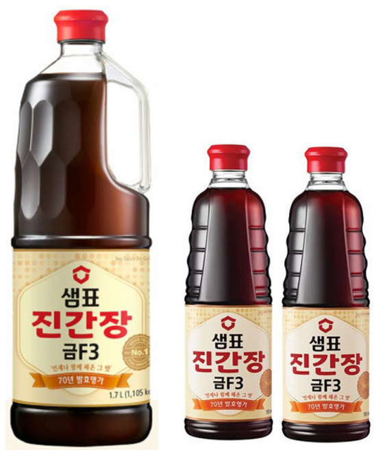 샘표 진간장 금F3 +, 1.7L, 2개