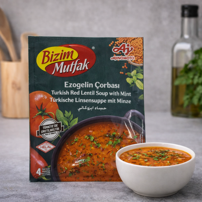 Ezogelin Soup Mix Traditional Turkish Lentil Soup 4 Servings 비짐 무트팍 에조겔린 수프 믹스 전통 터키 렌틸 수프 4인분, 80g, 1개