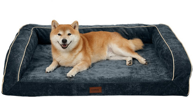 EMME 애견용 침대 방수 방상, 1개, 셔닐 원단-Dusty Blue