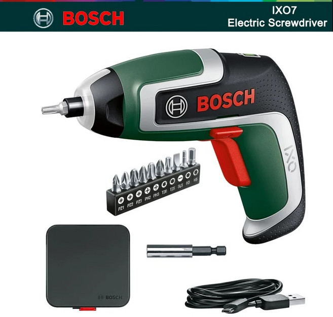 드라이버 기계 USB Bosch 드라이버 충전식 무선 전동 IXO 전기 7 스크루 5.5Nm 휴대용 토크 IXO 컴팩트 스크루 7 최대, 1세트