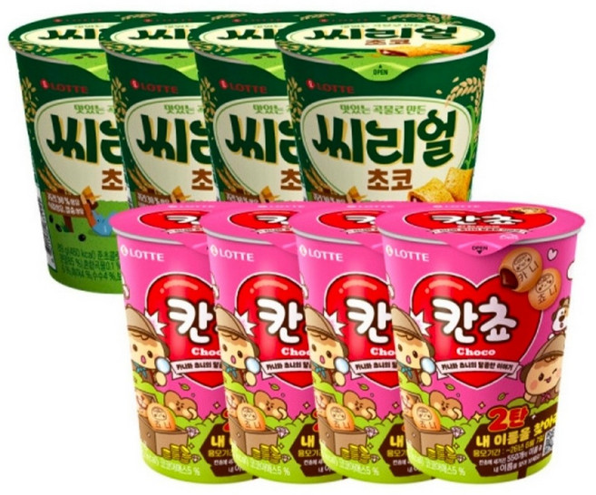 칸쵸초코컵+씨리얼초코컵, 8개, 88g