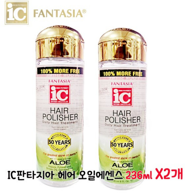환타지아 IC헤어폴리셔 알로에오일에센스 236mlX2개 미국 헤어오일, 2개, 236ml
