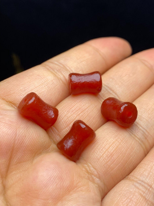 天珠 DIY 配珠 掛件 麻皮表面 小蠻腰桶珠, 如圖所示, 1個