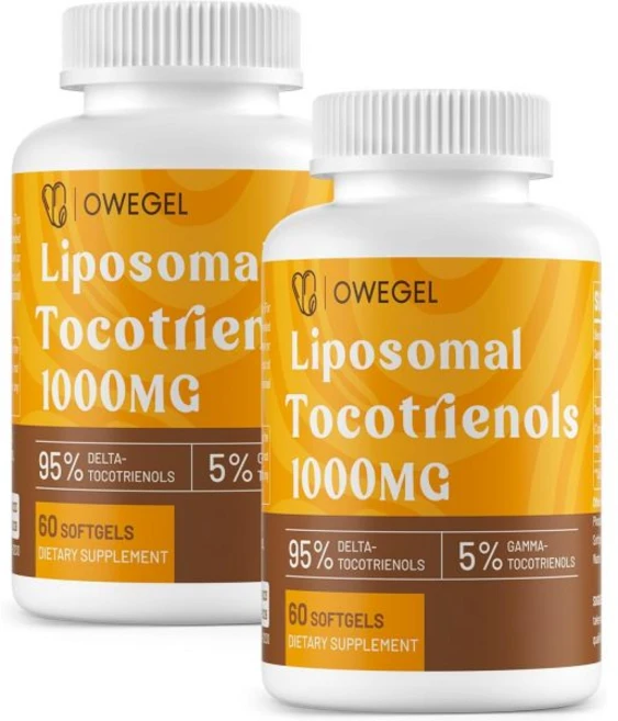 리포솜 토코트리에놀 1000mg 높은 률 비타민E 95% 델타 5% 감마 피부 뼈 지원 60 소프트젤 미국내, 60 Count (Pack of 2), 120정 - 쿠팡