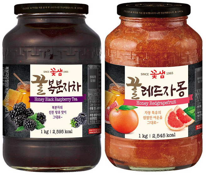 꽃샘 꿀복분자차 +꿀레드자몽 (액상차), 1개, 2개입, 1kg