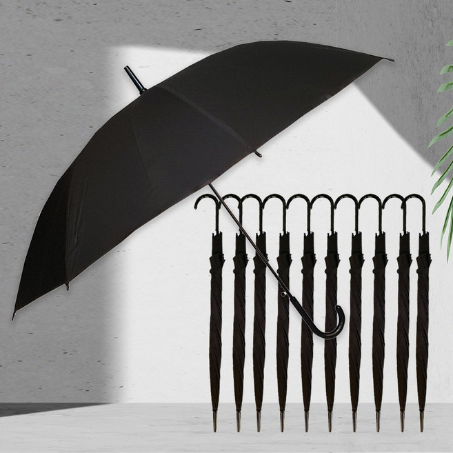 데일리 자동 검정 원터치 투명 튼튼한 비닐 장우산 10개