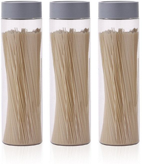 바른락 깔끔 파스타 보관용기(그레이) 1200ml X 3개, 1세트, 3개입