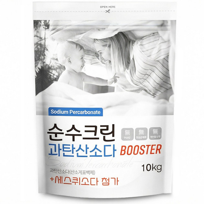 순수크린 과탄산소다 10kg 부스터 특대용량 초강력 표백제 탈취 실내건조 프리미엄 1등급입니다 세탁소전문가용 표백 세탁세제, 1개