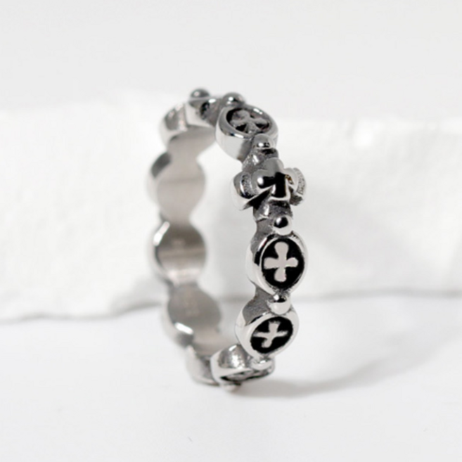 VARAM 써지컬316L반지 십자가 크로스 묵주반지