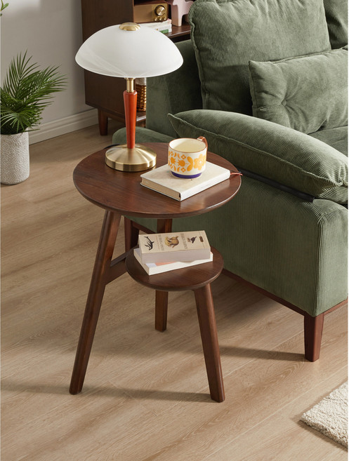 에코소라노 원목 사이드 테이블 소파 거실 티테이블 책상, 월넛RF-CJ023