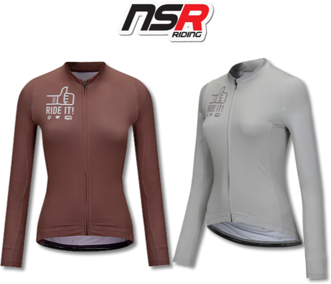 NSR 클럽 라이드잇 긴팔 저지 여성 자전거 의류 상의