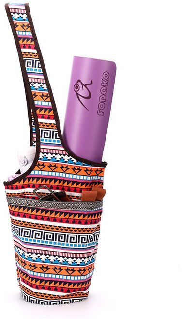 대용량 요가 매트 파우치 대용량 토트백 스포츠 피트니스백 플라워 캔버스백 큰 주머니와 지퍼 주머니가있는 패션 인쇄 요가 매트 가방 다기능 요가 가방 큰 오픈 포켓 가방 1개, 컬러 플라워