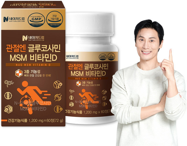 네이처드림 관절엔 글루코사민 MSM 비타민D 72g, 60정, 1개