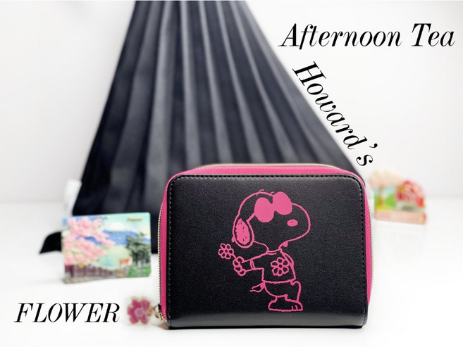SNOOPY x Afternoon Tea 史努比花系列粉色拉鍊中夾 精緻時尚