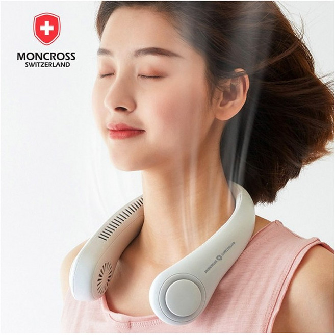 목에 착붙는 무선 넥밴드 선풍기핸즈프리 USB 무선선풍기 서큘레이터 목선풍기 넥쿨러, 상세페이지 참조, 몽크로스 넥밴드 IK-MC02_핑크