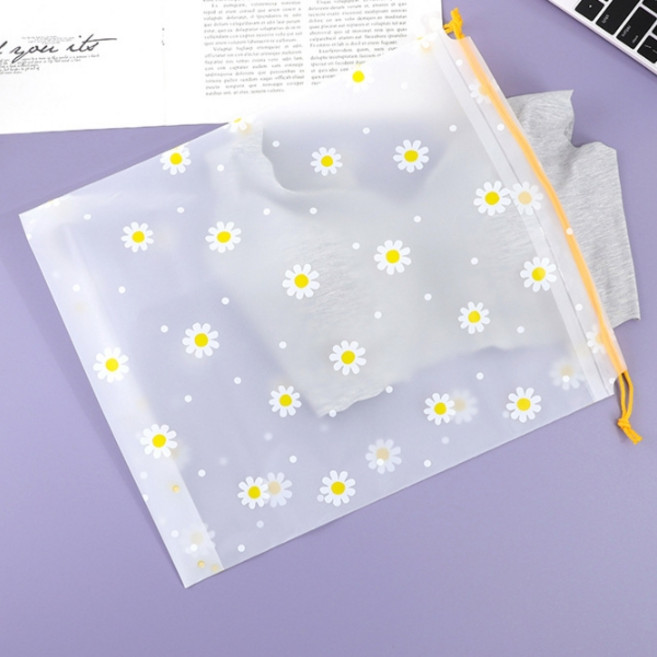 방수 파우치 여행용 복조리백 반투명 캐리어 정리 데이지 수영 주머니 신발 보관 가방 속옷 양말 옷 캐리어 보조 복주머니 슬리퍼 기내용 캠핑