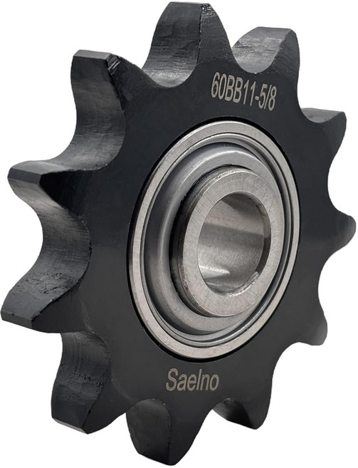 #60 롤러 체인 들러 스프로켓 타입 C 58인치 보어 11 투스 베어링 203KRR2 경화 방지 1045 스틸 드라이브 60BB11-58