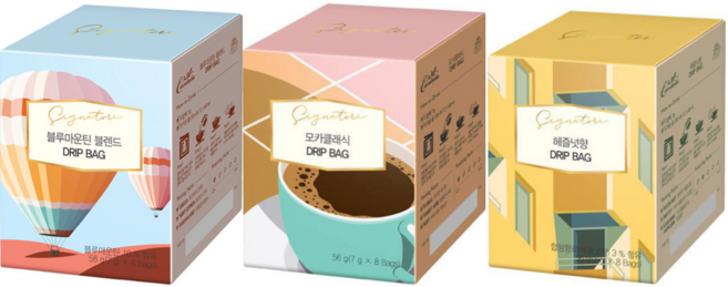 칸타타 드립백 커피 (블루마운틴블렌드+모카클래식+ 헤즐넛향), 1개, 7g, 8개입