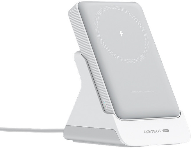 쿡테크 CP12 맥세이프 거치형 2in1 보조배터리 10000mAh 20W 마그네틱 무선 고속충전 보조배터리+무선 거치대/아이폰 12-16 호환, WPB100N