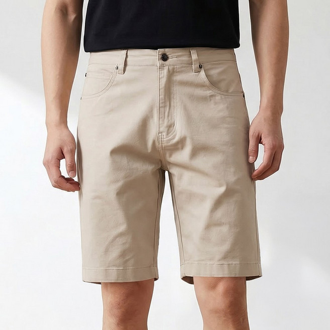 루크 남성 여름 스판 면 5부 반바지 데일리 기본 편안한 일자핏 하의 심플한 댄디한 팬츠