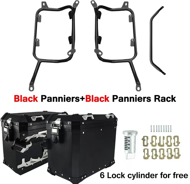 오토바이 알루미늄 박스 탑 패니어 여행 가방 TIGER 850 900 2020-2023 트렁크 안장 수하물 랙 스테인리스, 10 BK SIDE BOX BK RACK