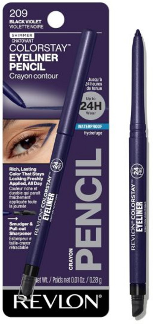 REVLON 레브론 컬러스테이 펜슬 방수 아이라이너 번짐 방지 내장형 연필깎이 포함 202 블랙 브라운 001온스, 1개