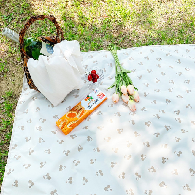 1인용 돗자리 1인돗자리 비치 피크닉 매트 방수 초등 어린이집 유치원 소풍, 일반방수, 크림체리