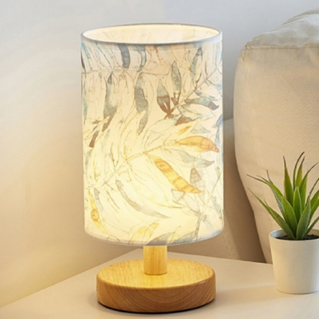 밝기조절 협탁 무드등 원형 스탠드조명 나뭇잎 독서등 수유등 자취방 램프 취침 거실, 원형 유선