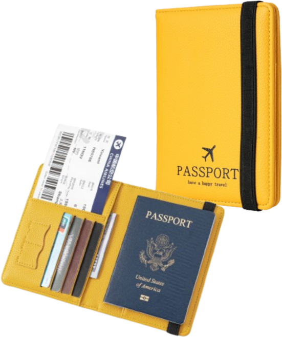 RFID 차단 여권 케이스 가죽 안티스키밍