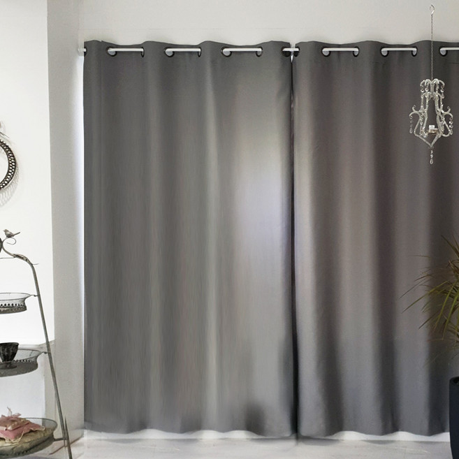 [스크래치 상품] 암막 커튼 그레이 창문 거실 가리개 단열 방한 커튼