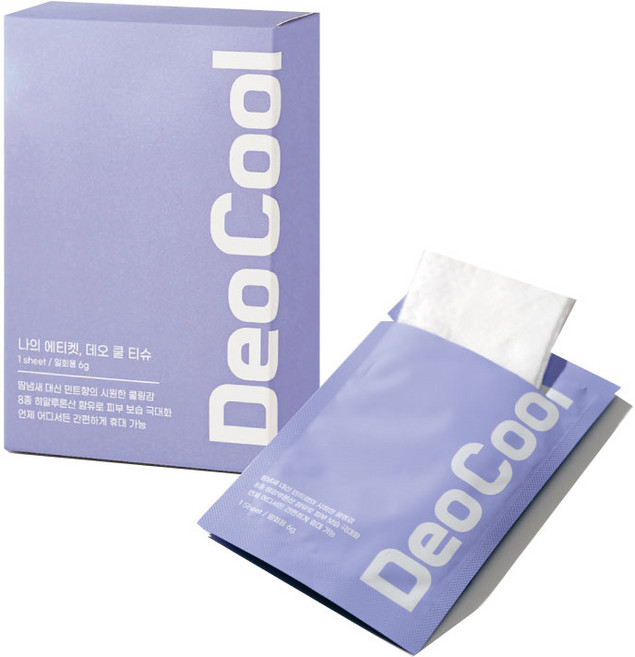 크린원 데오 쿨티슈 쿨링 데오드란트 땀냄새 휴대용 5p, 5개, 5매입