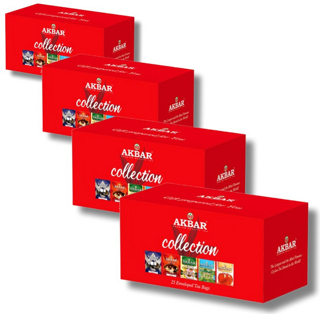아크바 홍차 컬렉션 5종 25티백(2gx25개입) 4곽, 티백 5종, 4개