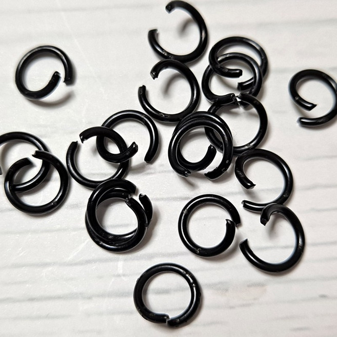 별난아이 검정코팅연결오링 벌어진오링 오링 오픈키오링 키오링 가방연결고리 열쇠고리링 가방부자재연결고리 가방키오링 연결고, 100개, 블랙코팅 10mm