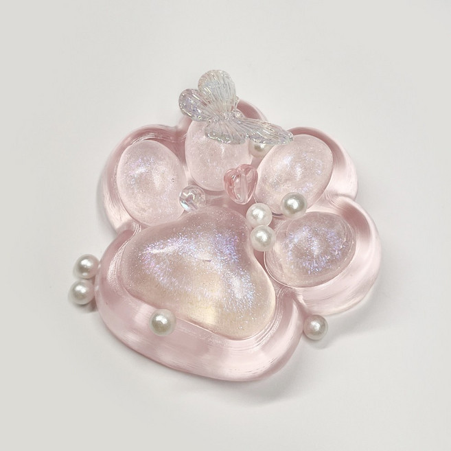 고양이 발바닥 말랑이 스퀴시 냥젤리 스트레스볼, 2개, 핑크