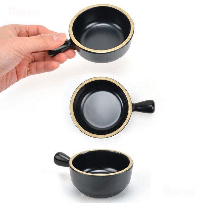 멜라민 돈까스 양식 소스 치즈 퐁듀 그릇 손잡이 양념 종지 지름 7.8cm 4호, 1개