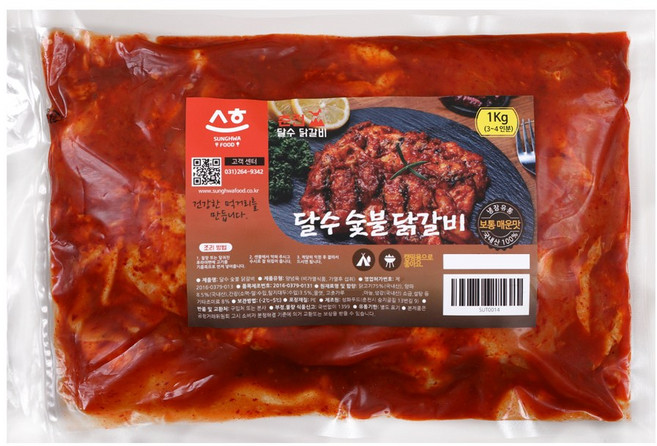 달수 숯불닭갈비 1kg 국내산고춧가루 냉장 닭넓적다리살 당일제조 춘천직송, 1개