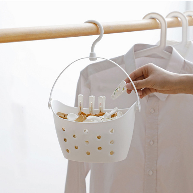 드림 욕실 주방 후크 수납 바구니 1+1 물빠짐 바스켓 다용도 옷걸이 형 걸이 일체형 장난감 목욕 소품