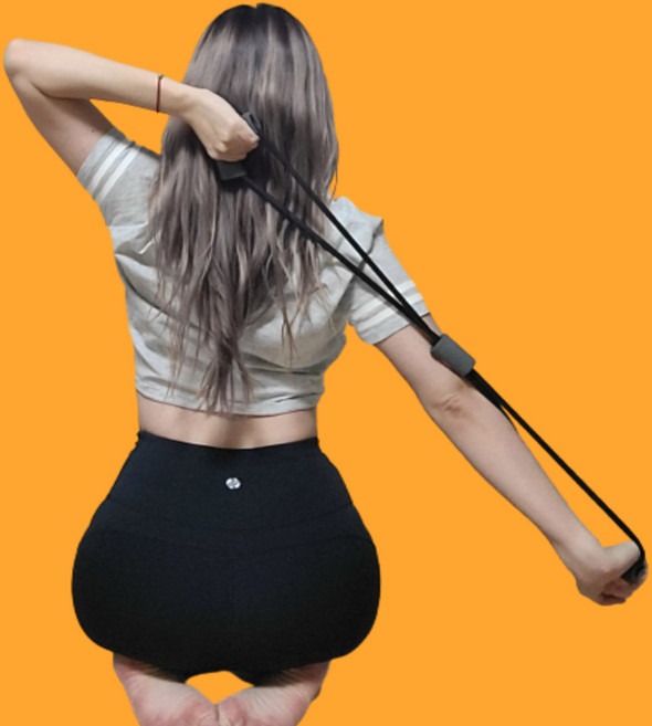 올업 로잉 튜빙 운동용 고무 밴드 요가 필라테스 어깨 등 근력운동밴드, 블랙, 후기작성시무료증정, 1개