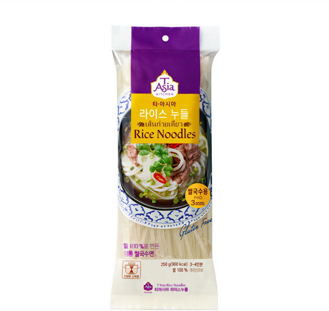 티아시아키친 쌀국수면 3mm, 250g, 1개