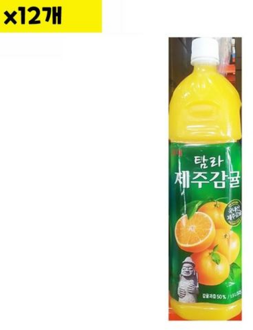 식자재 식재료 도매 제주감귤주스 롯데, 12개, 1.5L